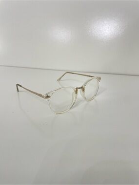 Clear Cats Eye Fashion Glasses Gold Accents Coastal Grandma Old Money Quiet Lux